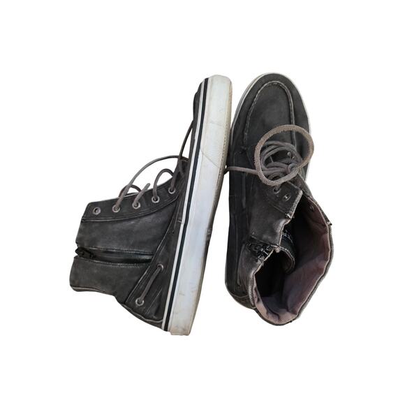 Sperry, gray, zip up canvas high top sneakers, men's 12 EUC - Picture 2 of 7